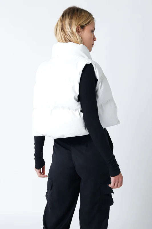 Poppy Faux Leather Puffer Vest