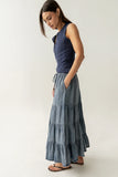 Lina Pointelle Knit Tank in Navy
