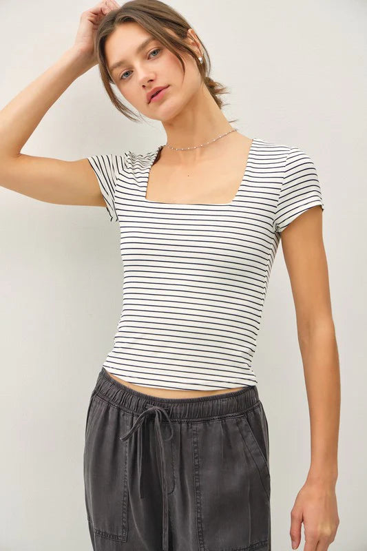 Ginny Double Lined Striped Top