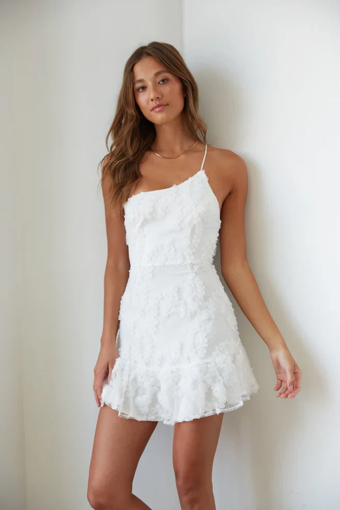 Livia One Shoulder Lace Mini Dress