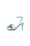 Blue Butterfly Ankle Buckle Open Toe Stiletto High Heels