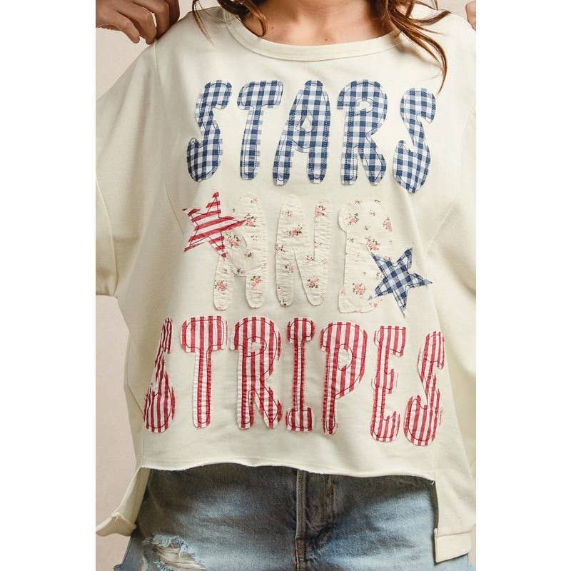 Stars Stripes Patchwork Top