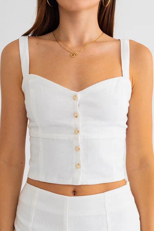 Bibi Buttondown Crop Tank