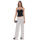 Lucy in the Sky Straight Sequin Pants in Silver