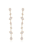 Falling Bezel Crystal Dangle Earrings