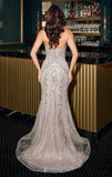 TYLER GOWN MERMAID DRESS WITH PLUNGE NECKLINE
