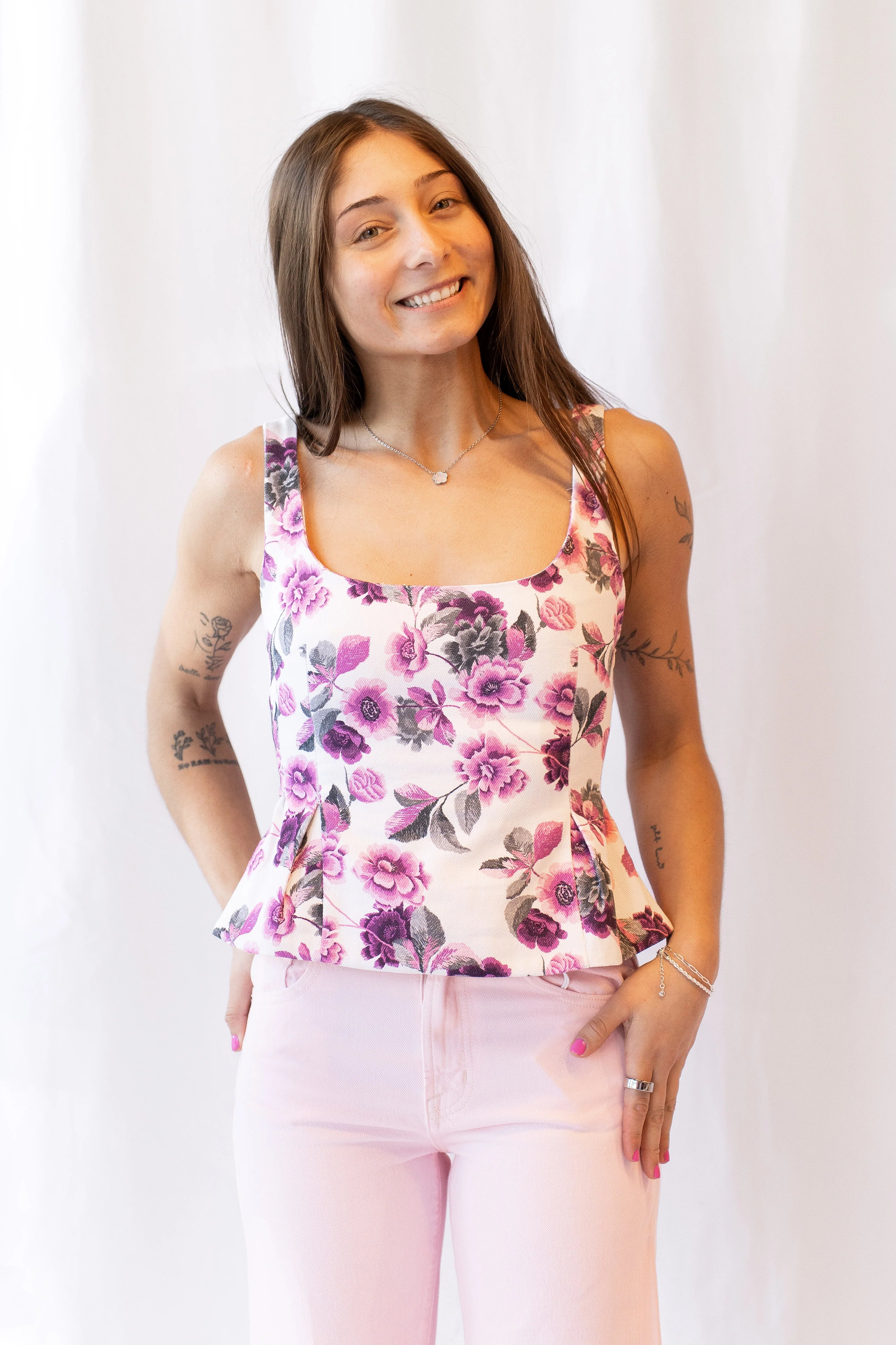 Fatima Floral Peplum Top