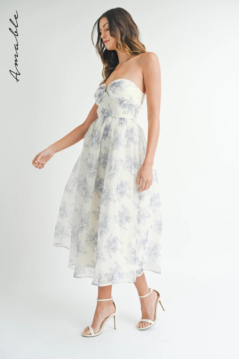 Ali Floral Strapless Dress