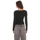 Lucy in the Sky Ribbed Hook and Eye Cardigan in Black
