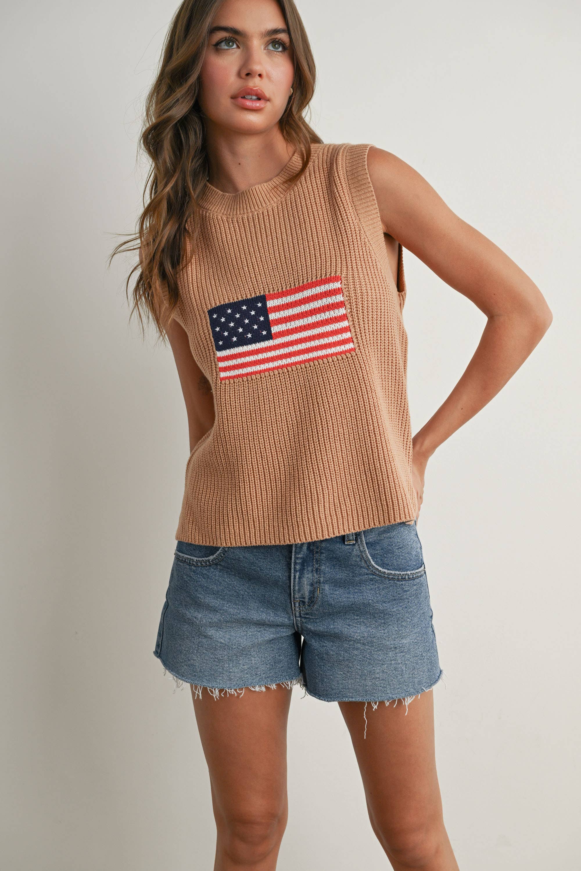 Finias Flag Print Sweater