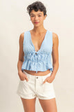 Paige Gingham Tie Tank