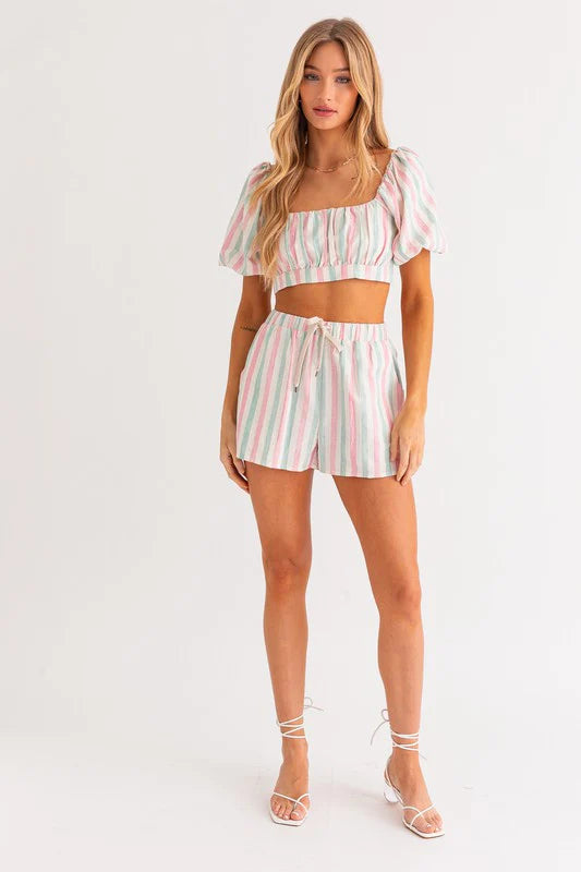 Zelda Stripe Crop Top