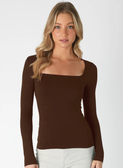 Nikki Clean Line Long Sleeve Top
