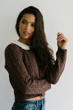 Hayley Collared Sweater in Brown FINAL SALE