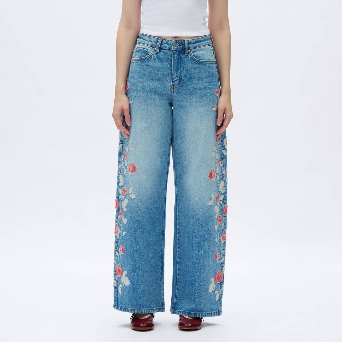 Charlie Floral Embroidery Jean