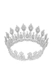 Silver Large 5A Cubic Zirconia Round Tiara