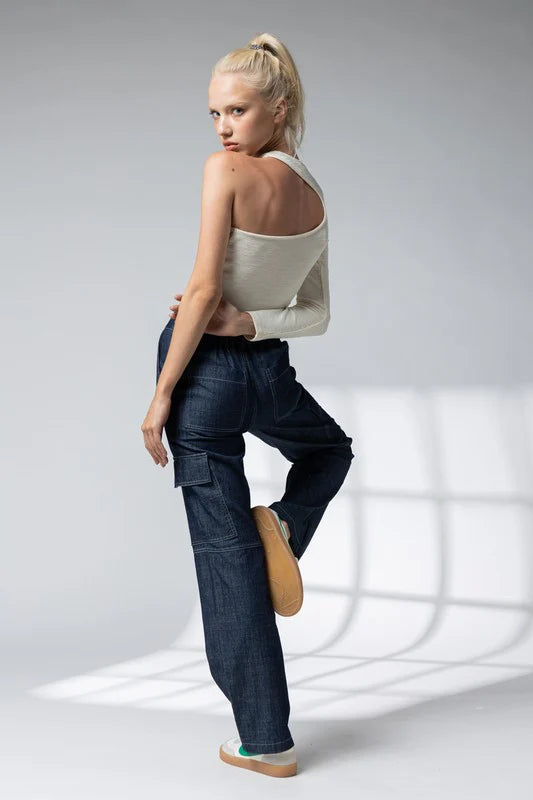 Abigail One Shoulder Top in Ivory