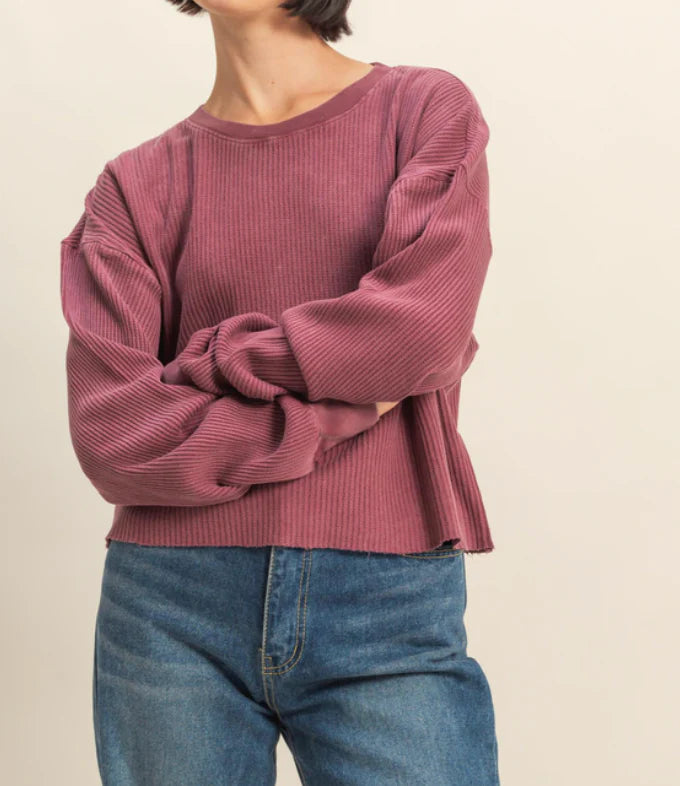 Maria Mineral Washed Waffle Top