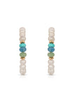 Beach Day Pearl and Gemstone Hoop Earrings