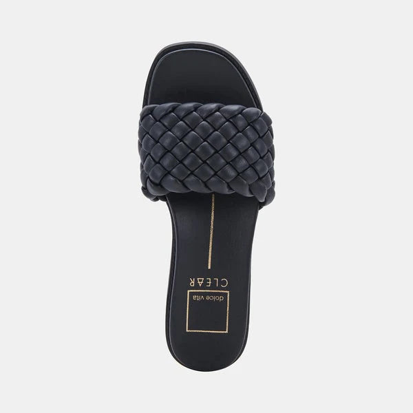 Grazie Woven Slide Sandal in Black