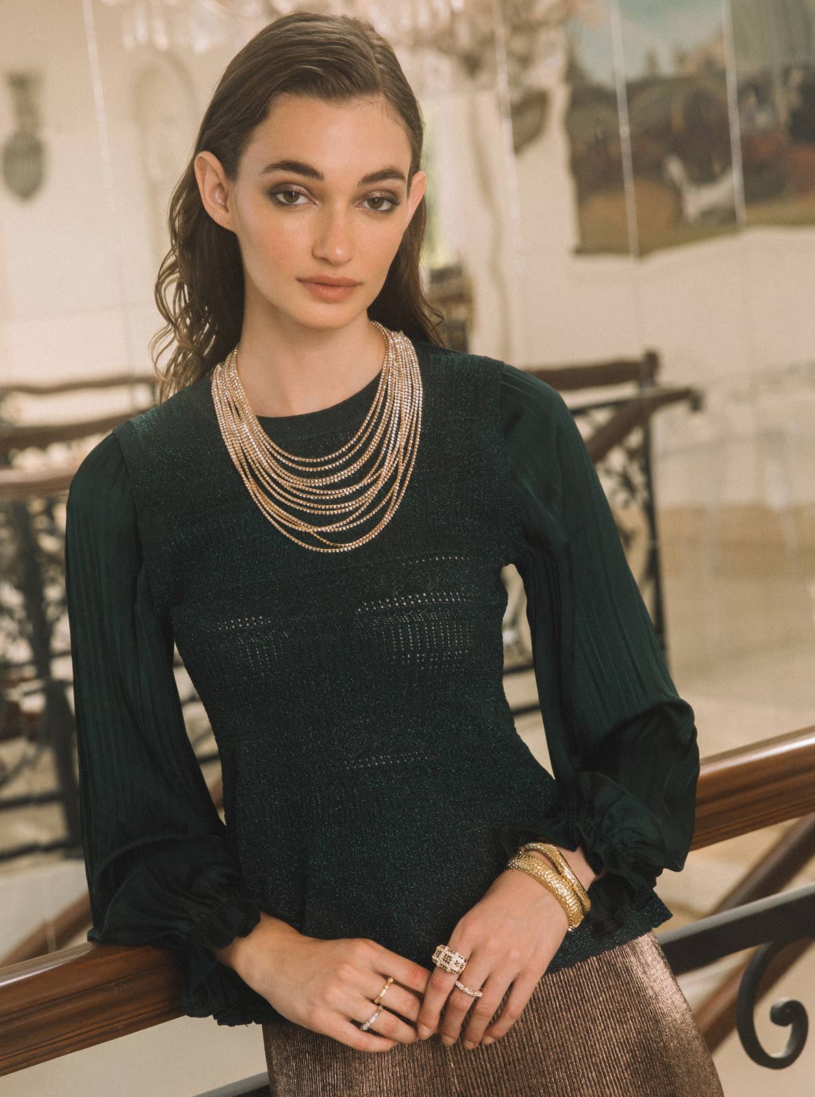 Gilda Glitter Flared Sweater