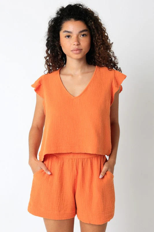 Rosa Flutter Sleeve Top