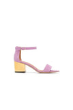 Party Suede Peep Toe Sandals Chunky Heel Evening Shoes With Ankle Strap