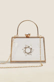 Womens Clear PVC Rhinestones Crossbody Evening Clutch Bags