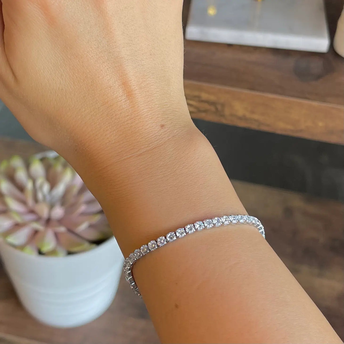Silver Shimmer Tennis Bracelet