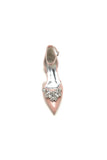 Pointed Toe Patent Leather Flats with Crystal Embellishment