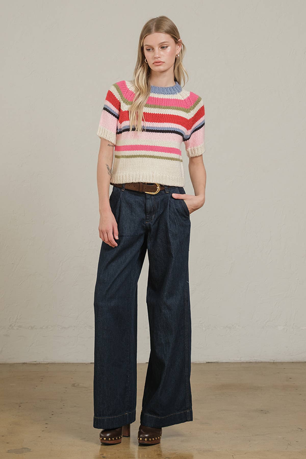 Waverly Knit Short Sleeve Sweater