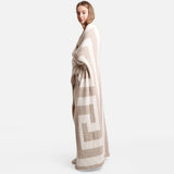 Greek Key Blanket in Beige