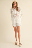 Floral Eyelet Pattern Short