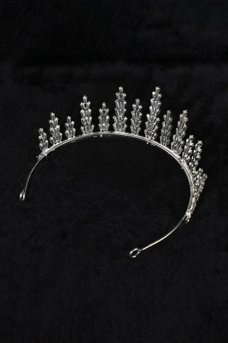 Silver Crystal Tiara For Women