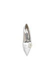 Beaded Pointed Toe Slip on Wedding Shoes With Flower