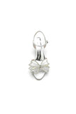 Peep Toe Chunky Wedding Shoes with Bow