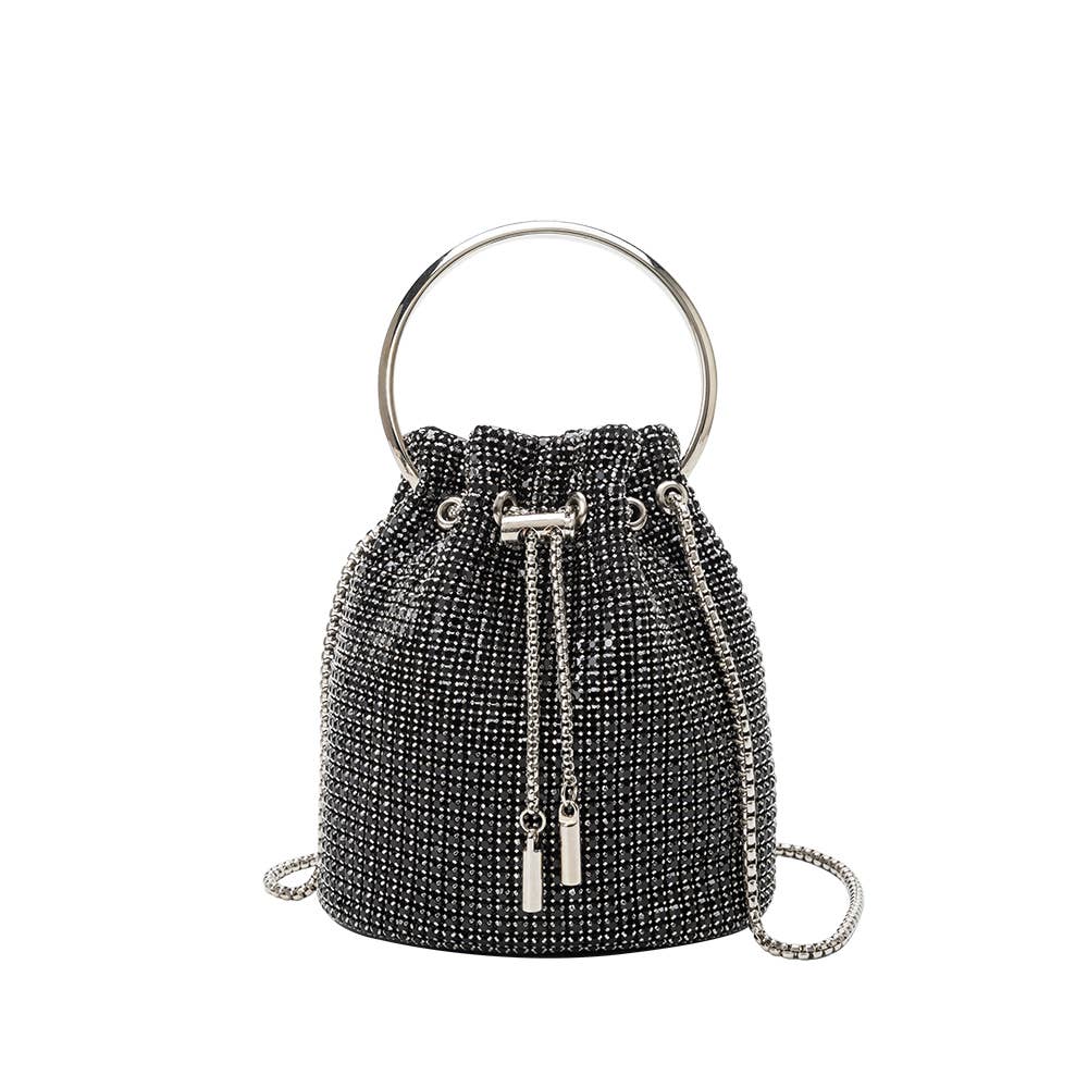 Kasee Small Crystal Top Handle Bag in Black
