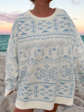 Home For Christmas Snowflake Oversized Sweater