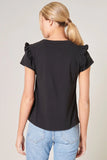 Brooke Ruffle Shoulder Tee multiple colors