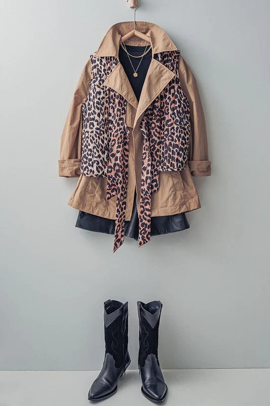 Leopard Print Padded Vest