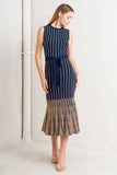 SWEATER KNIT NAVY MERMAID MIDI DRESS