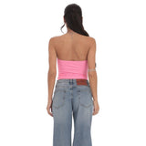 Lucy in The Sky Phae Floral Print Tube Top in Pink