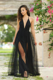 Sydney Maxi Dress Black Tulle Dress
