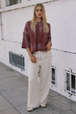 Raegan Cable Knit Sweater in Burgundy FINAL SALE