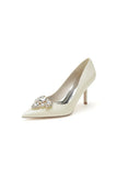 Patent Leather Rhinestone Stiletto Heels