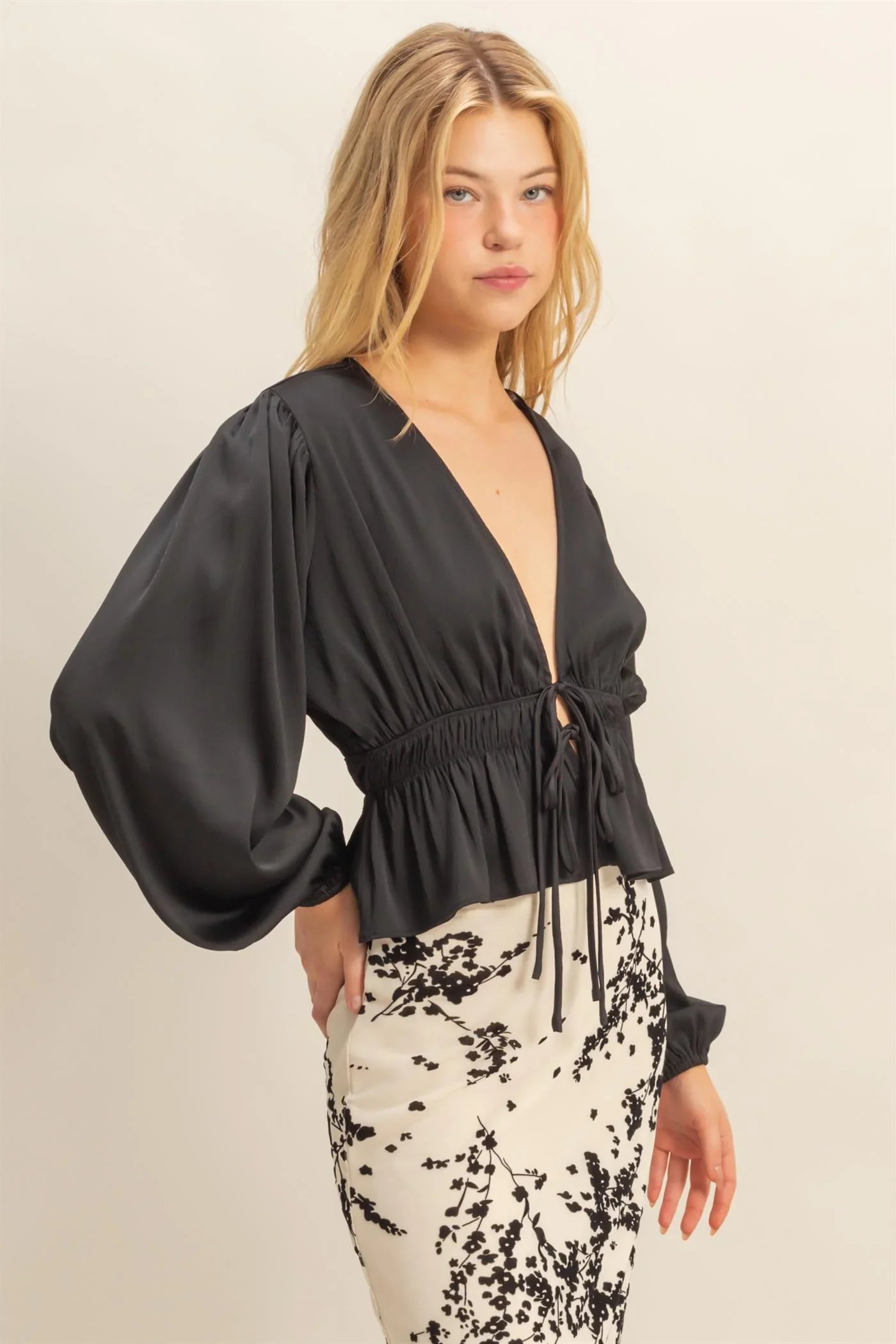 Olivia Deep V Neck Blouse