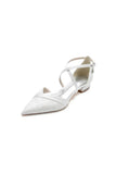 Pointed Toe Lace Ankle Strap Kitten Heels