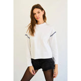 Jenna Pleated Ruffle Long Sleeve Top