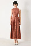 TRUE ROMANCE RUST LACE MIDI DRESS