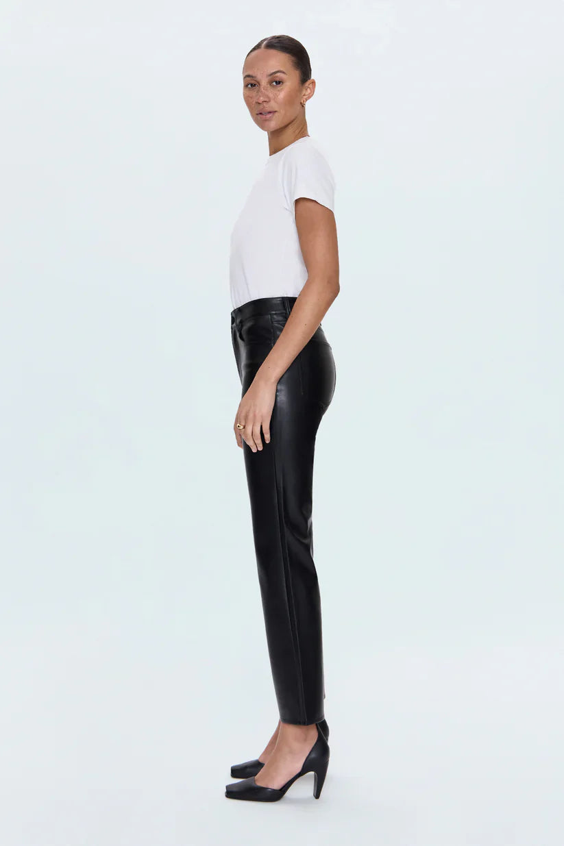 Pistola Ally Faux Leather Bootcut Pants Onyx